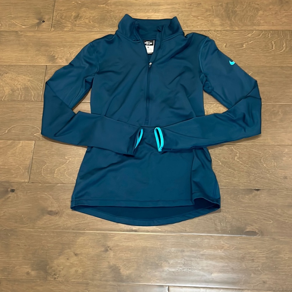 Nike Pro Dri-Fit half zip size small great used condition teal.